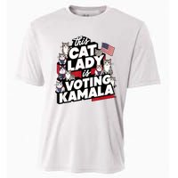 Cat Lady Voting For Kamala Harris 2024 1st Female President Cooling Performance Crew T-Shirt