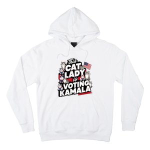 Cat Lady Voting For Kamala Harris 2024 1st Female President Hoodie