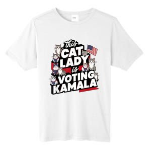 Cat Lady Voting For Kamala Harris 2024 1st Female President Tall Fusion ChromaSoft Performance T-Shirt