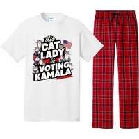 Cat Lady Voting For Kamala Harris 2024 1st Female President Pajama Set