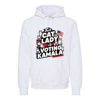 Cat Lady Voting For Kamala Harris 2024 1st Female President Premium Hoodie