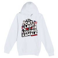 Cat Lady Voting For Kamala Harris 2024 1st Female President Premium Pullover Hoodie