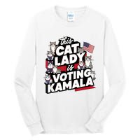 Cat Lady Voting For Kamala Harris 2024 1st Female President Tall Long Sleeve T-Shirt