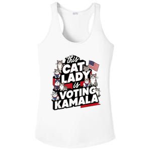 Cat Lady Voting For Kamala Harris 2024 1st Female President Ladies PosiCharge Competitor Racerback Tank