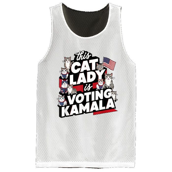 Cat Lady Voting For Kamala Harris 2024 1st Female President Mesh Reversible Basketball Jersey Tank