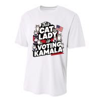 Cat Lady Voting For Kamala Harris 2024 1st Female President Performance Sprint T-Shirt