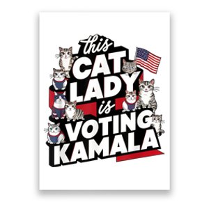 Cat Lady Voting For Kamala Harris 2024 1st Female President Poster