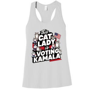 Cat Lady Voting For Kamala Harris 2024 1st Female President Women's Racerback Tank