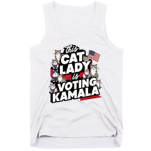 Cat Lady Voting For Kamala Harris 2024 1st Female President Tank Top