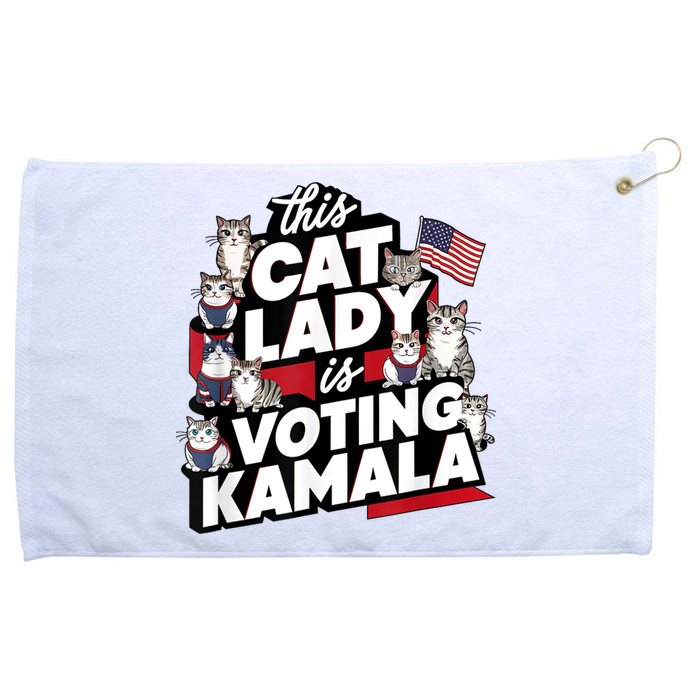 Cat Lady Voting For Kamala Harris 2024 1st Female President Grommeted Golf Towel