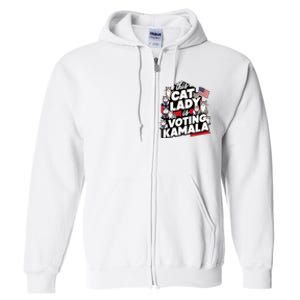 Cat Lady Voting For Kamala Harris 2024 1st Female President Full Zip Hoodie