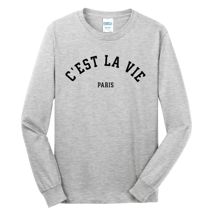 Cest La Vie Paris France Women Vintage Summer Graphic Tall Long Sleeve T-Shirt