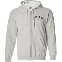 Cest La Vie Paris France Women Vintage Summer Graphic Full Zip Hoodie