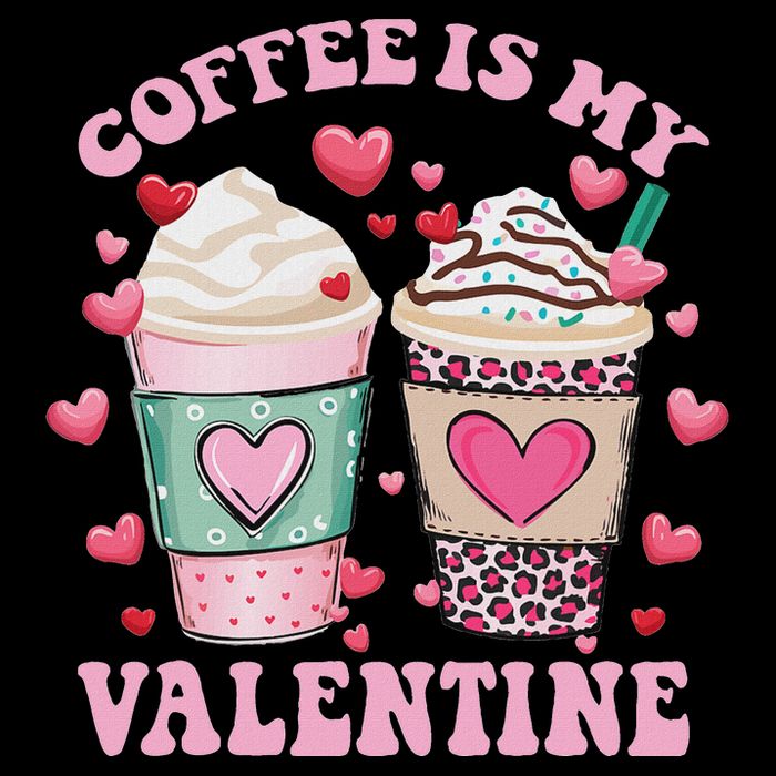 Coffee Lover Valentine Day Coffee Is My Valentine 7-Panel Snapback Hat
