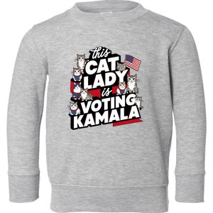 Cat Lady Voting For Kamala Harris 2024 1st Female President Toddler Sweatshirt