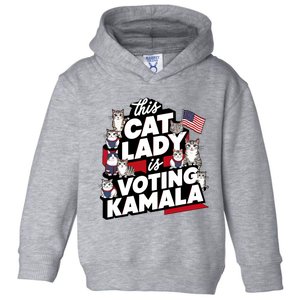 Cat Lady Voting For Kamala Harris 2024 1st Female President Toddler Hoodie