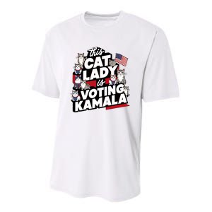 Cat Lady Voting For Kamala Harris 2024 1st Female President Youth Performance Sprint T-Shirt