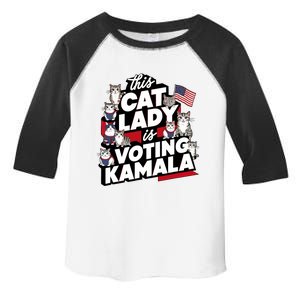 Cat Lady Voting For Kamala Harris 2024 1st Female President Toddler Fine Jersey T-Shirt