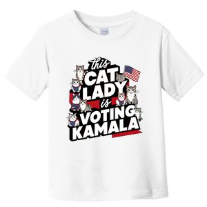 Cat Lady Voting For Kamala Harris 2024 1st Female President Toddler T-Shirt