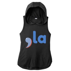 Comma +  La Vote Kamala Harris For President 2024 Election Ladies PosiCharge Tri-Blend Wicking Draft Hoodie Tank