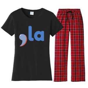 Comma +  La Vote Kamala Harris For President 2024 Election Women's Flannel Pajama Set