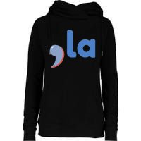 Comma +  La Vote Kamala Harris For President 2024 Election Womens Funnel Neck Pullover Hood