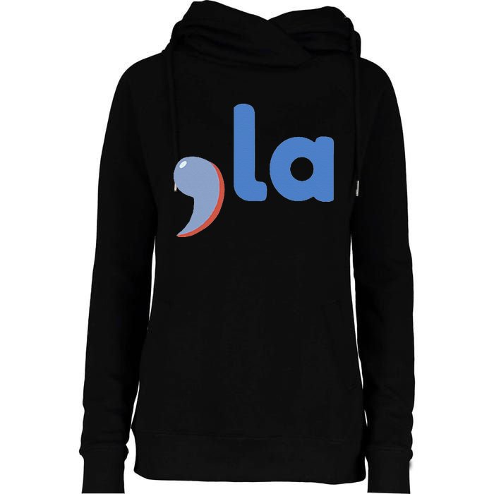 Comma +  La Vote Kamala Harris For President 2024 Election Womens Funnel Neck Pullover Hood