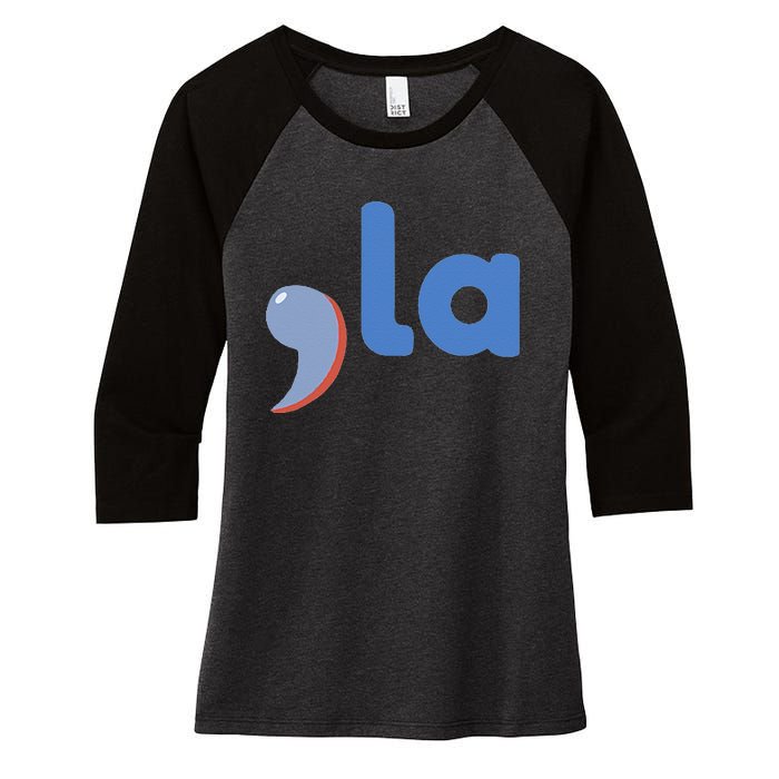 Comma +  La Vote Kamala Harris For President 2024 Election Women's Tri-Blend 3/4-Sleeve Raglan Shirt