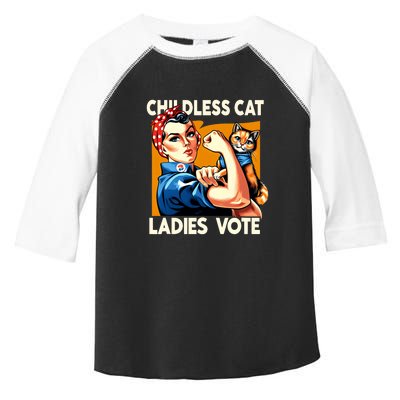 Cat Ladies Vote Childless Cat Ladies Vote Rosie The Riveter Toddler Fine Jersey T-Shirt