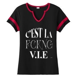 C'est La V.I.E.  Ladies Halftime Notch Neck Tee