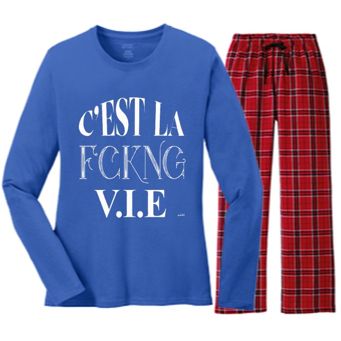 C'est La V.I.E.  Women's Long Sleeve Flannel Pajama Set 