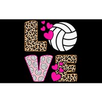 Cute Love Volleyball Leopard Print Women Ladies Volleyball Bumper Sticker