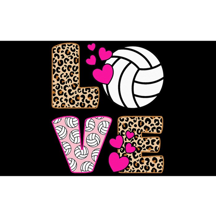 Cute Love Volleyball Leopard Print Women Ladies Volleyball Bumper Sticker