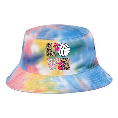 Cute Love Volleyball Leopard Print Ladies Volleyball Tie Dye Newport Bucket Hat