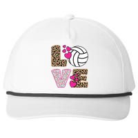 Cute Love Volleyball Leopard Print Ladies Volleyball Snapback Five-Panel Rope Hat