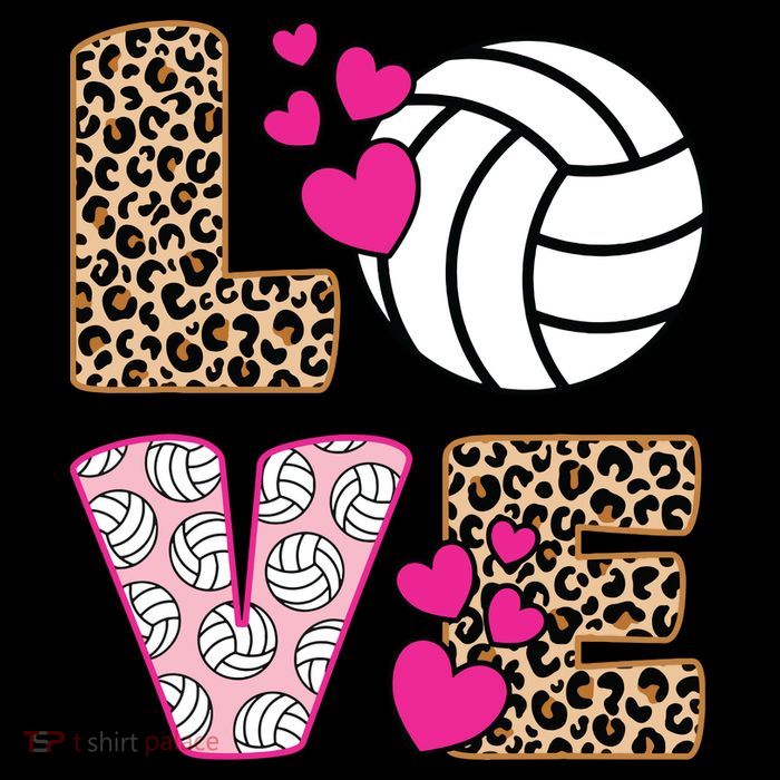 Cute Love Volleyball Leopard Print Ladies Volleyball Baby Bodysuit