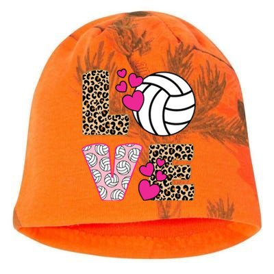 Cute Love Volleyball Leopard Print Ladies Volleyball Kati - Camo Knit Beanie