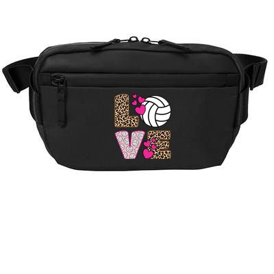 Cute Love Volleyball Leopard Print Ladies Volleyball Crossbody Pack