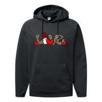 Cute Love Valentines Day Gnome Performance Fleece Hoodie