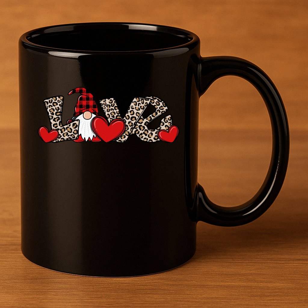Cute Love Valentines Day Gnome 11oz C Handle Ceramic Mug