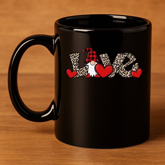 Cute Love Valentines Day Gnome 11oz C Handle Ceramic Mug