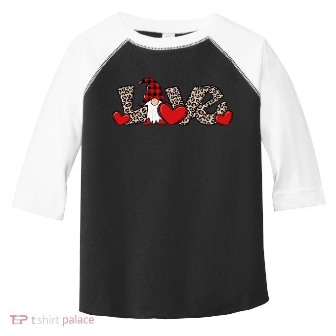 Cute Love Valentines Day Gnome Toddler Fine Jersey T-Shirt