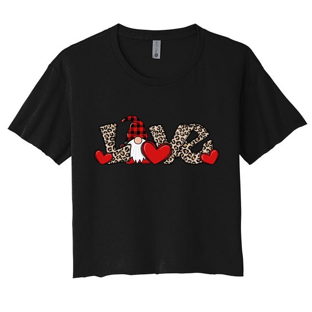 Cute Love Valentines Day Gnome Crop Top