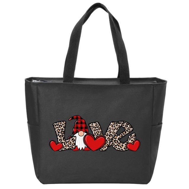 Cute Love Valentines Day Gnome Zip Tote Bag