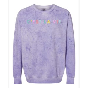 Cest La Vie Rainbow Colorblast Crewneck Sweatshirt