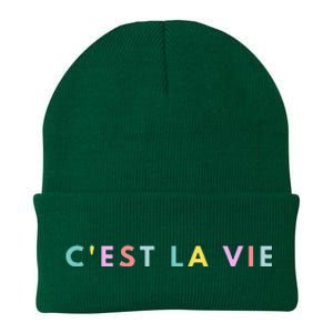 Cest La Vie Rainbow Knit Cap Winter Beanie