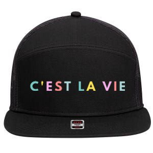 Cest La Vie Rainbow 7 Panel Mesh Trucker Snapback Hat