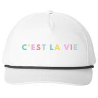 Cest La Vie Rainbow Snapback Five-Panel Rope Hat