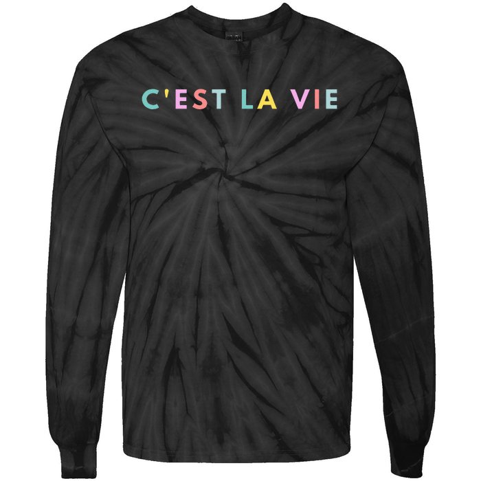 Cest La Vie Rainbow Tie-Dye Long Sleeve Shirt