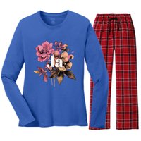 Comma La Vintage Floral Feminine Flowers Comma La Meaningful Gift Women's Long Sleeve Flannel Pajama Set 